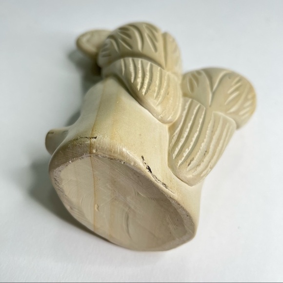 Handcarved Cream Soapstone Parrot Love Birds Exotic Sculpture Island Decor - Picture 11 of 13